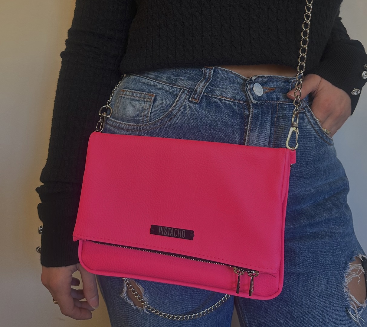 Cartera sobre mini ginebra rosa